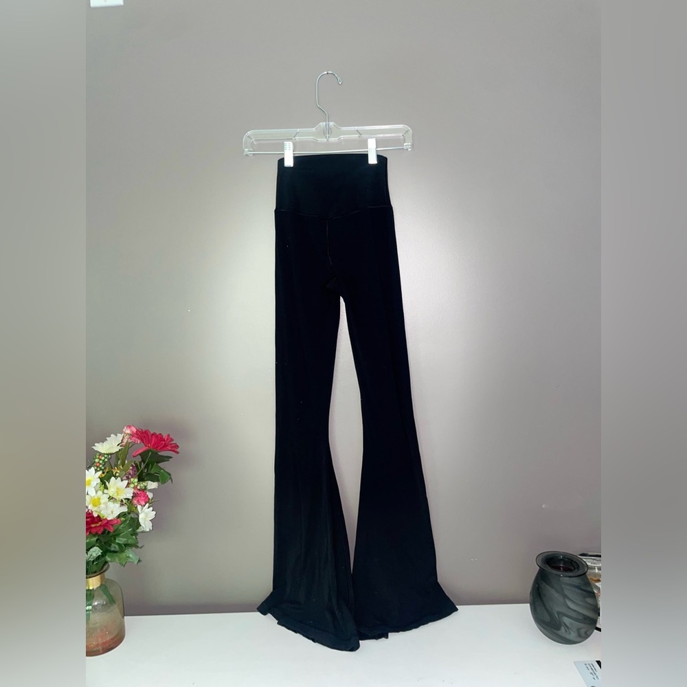 Aerie Split Flare Leggings, High Waist, Black